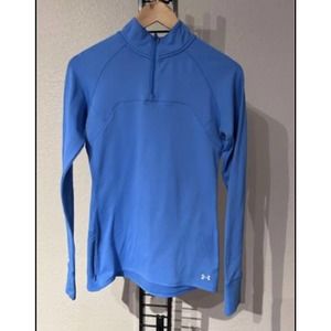 Under Armour Blue Fitted All Seasons Gear Long Sleeve 1/4 Zip Shirt Women Medium